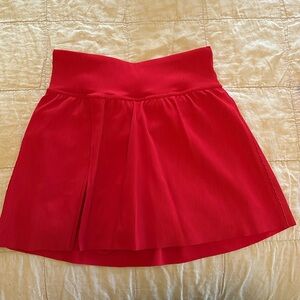 Red Spanx tennis skirt